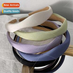 French hair bands gentle solid color fabric sponge wave hair