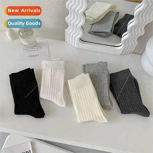 Autumn and winter solid color vertical stripes womens  stack