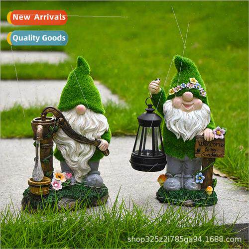 Flocking elf solar garden night light American ornaments vil