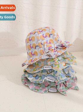 Spring summer  children hats cute printing cotton boys girls