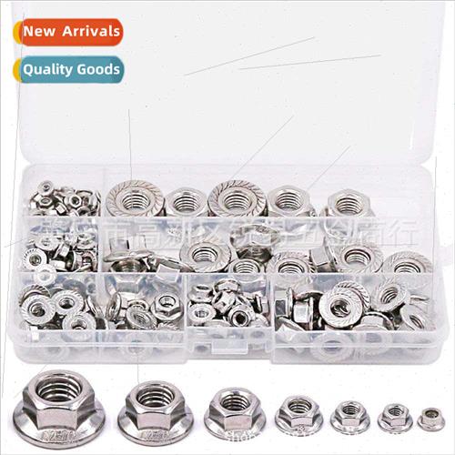 140pcs boxed 304 hexagon flange nut combination M3M4M5M6M8M1