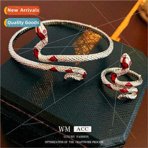 Europe diamond drip oil snake open bracelet metal bracelet f