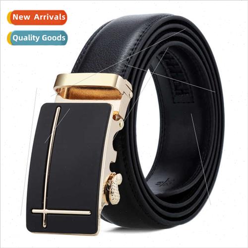 Men Leather Belt Business Double ded Cowhide Men Belt Lychee