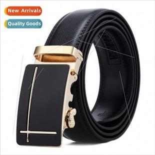 Men Leather Belt Business Double ded Cowhide Men Belt Lychee