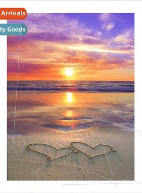 Sunset Beach Love Landscape Cross Stch ving Room Bedroom Dec