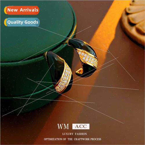 Earrings silver pin drop zirconia c-shape earrings适用women