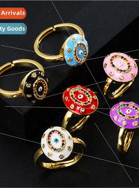 Europe fashion ins cool copper gold-plated micro-set zircon
