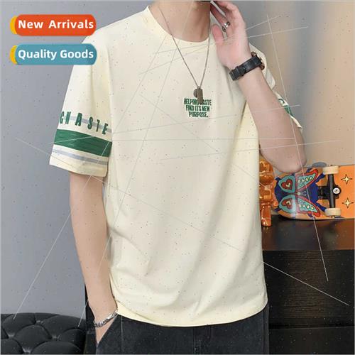 Men short-sleeved t-shirt summer 2023 new tide embroidery co