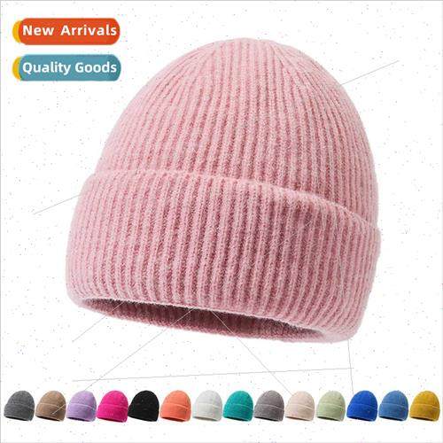 Solid color wool cap autumn winter warm ear protection light