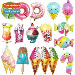 aluminum film balloon Large cream popcorn ice children donut