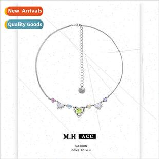 liquid New zirconia women collarbone necklace color heart