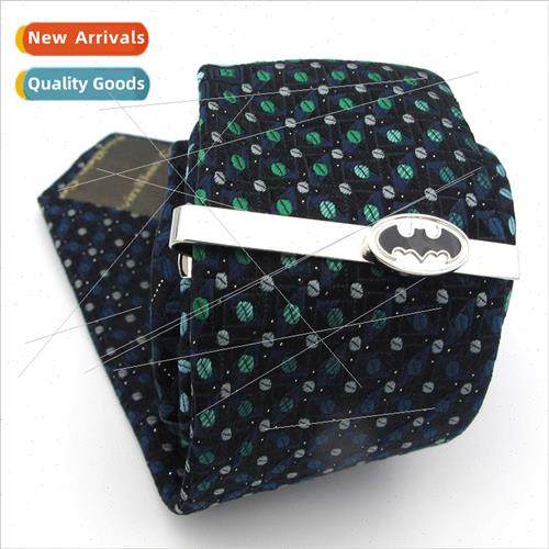 Marvel Collection lver Batman Shape Tie Clip Men Jewelry