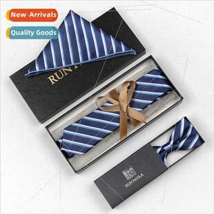 Korea Men Casual Business Formal Dress Blue Striped Tie Bow