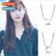 collarbone necklace chain female leratur Heart Korea pendant