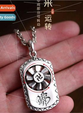 Turning Thai silver necklace men tide turning pendant vintag