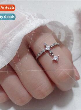 che open ring female Korea simple super shiny zirconia water