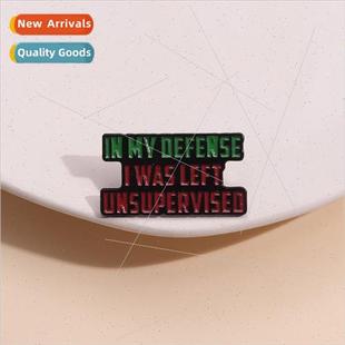 English Brooch Creative Metal Pins I Defend Myself Pins Cors