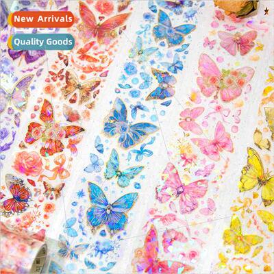 Butterfly Flutter PET Laser Gold Tape terary ins Retro Gucca