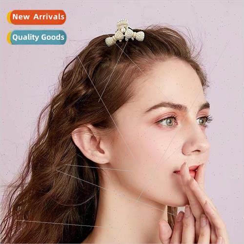 Korea new alloy small pearl grab clip bow hair clips cute ba
