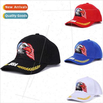 adult baseball cap embroidered eagle American flag sun hat m