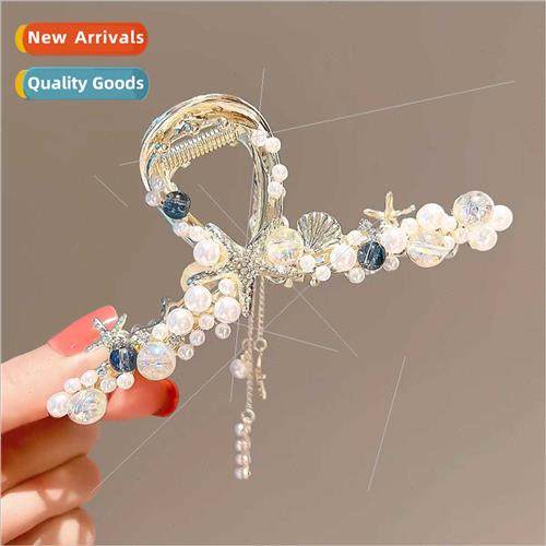Korea pearl hair clips female back head new high-end starfis