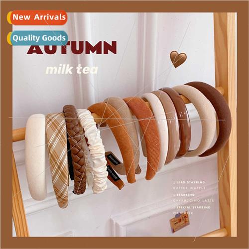 Milk tea curry color hair bfashion sponge headbhigh skull to