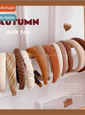 Milk tea curry color hair bfashion sponge headbhigh skull to