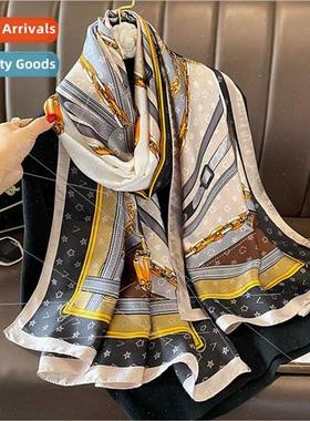 Spring Autumn new chain fashion simulation silk scarf female