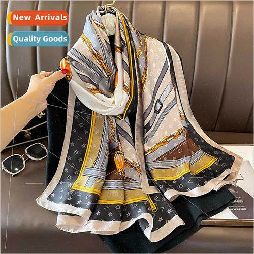 Spring Autumn new chain fashion simulation silk scarf female