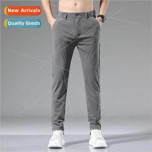 Quick-drying ice silk pants men summer breathable elastic Sl