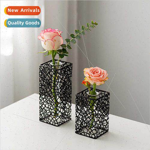 Scandinavian iron test tube transparent glass vase arrangeme
