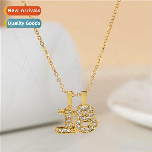 Year 18 birthday gift digal necklace light luxury niche fema
