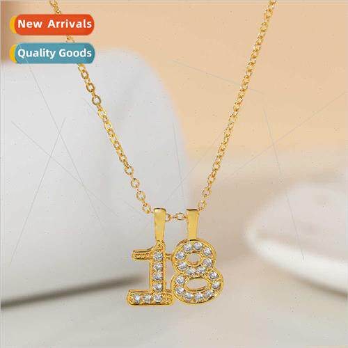 Year 18 birthday gift digal necklace light luxury niche fema