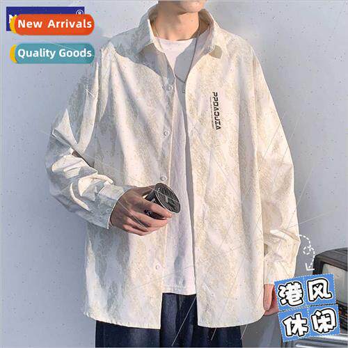 long-sleeved men shirts spring fall HK ins tide casual versa