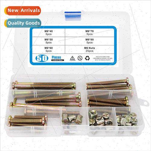 50PCS Boxed Colorful Zinc Plated Flat Round Head Hexagon Soc