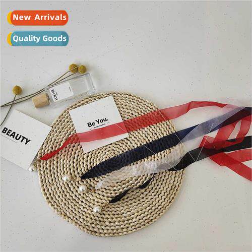 Women  simple solid color chiffon thin belt knot fabric deco