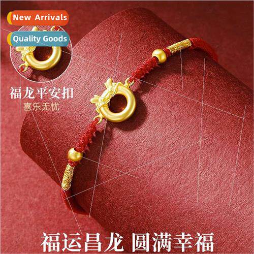 New Braided Red HRope Zodiac Dragon Bracelet Women Donut Jew