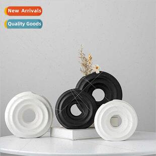 mple Scandinavian round ceramic vase ornament ins flower arr