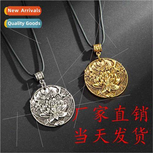 Indian Mandala Flower Necklace Ancient Moon Pop Jewelry Ladi