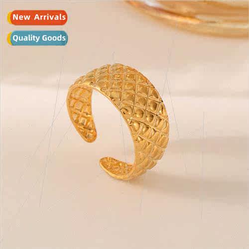 Europe fashion niche stainless steel ring gold opening vinta