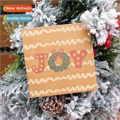 12 Envelope Included Kraft Paper Square Christmas Cards Wish