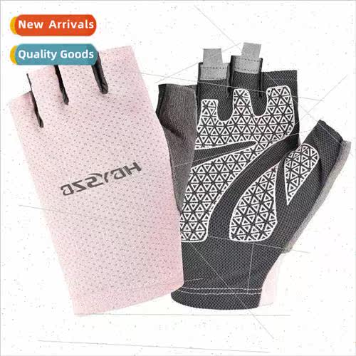 Spring summer men women riding half finger gloves sunscreen