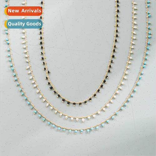 ins copper plated real gold geometric colorful rice beads ch