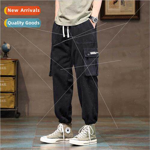 Men fashion work pants men 2023 spring new tide men loose dr