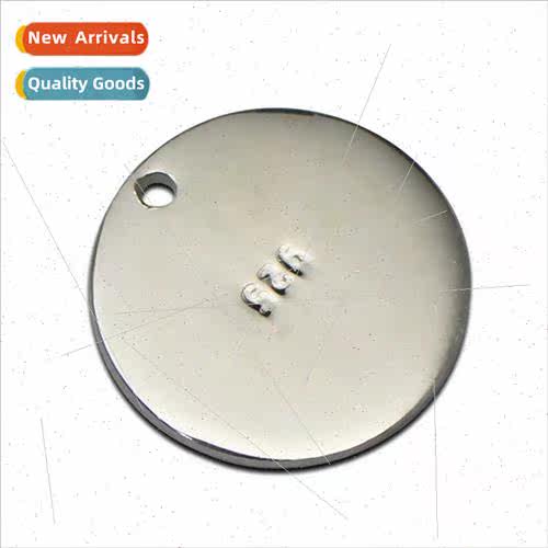 s925 silver single hole round piece accessories can be engra