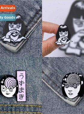 Mia Wallace enameled oil drip punk cowboy pin movie characte