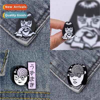 Mia Wallace enameled oil drip punk cowboy pin movie characte