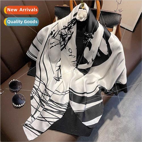 mple large square scarf silk scarf female spring fall Korean