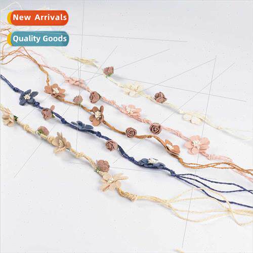 Summer Korean  children flowers braided rope small fresh str