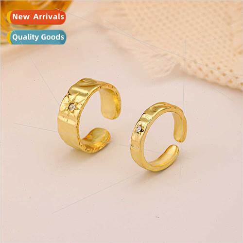 simple versatile gold open stars diamonds size ring set